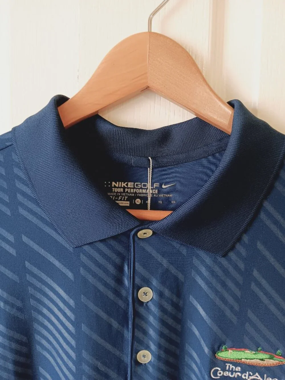 Nike Golf Men's Navy Blue Coeur d'Alene Resort Standard Fit Polo Size XL